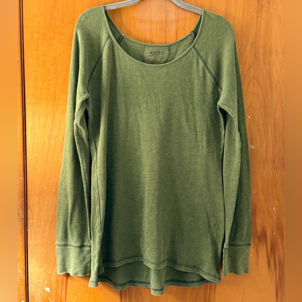 Arizona green waffle knit long sleeve
